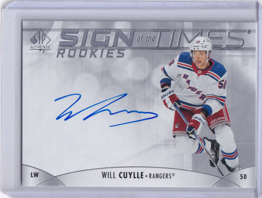 Will Cuylle Sign Of The Times Rookie Auto SOTTR-WC 2023-24 Upper Deck SP Authentic Rookie Card RC New York Rangers