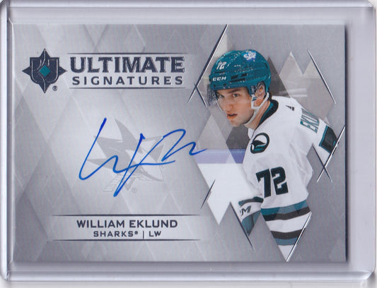 William Eklund Ultimate Signatures Auto Card US-WE 2023-24 Upper Deck Ultimate Collection San Jose Sharks