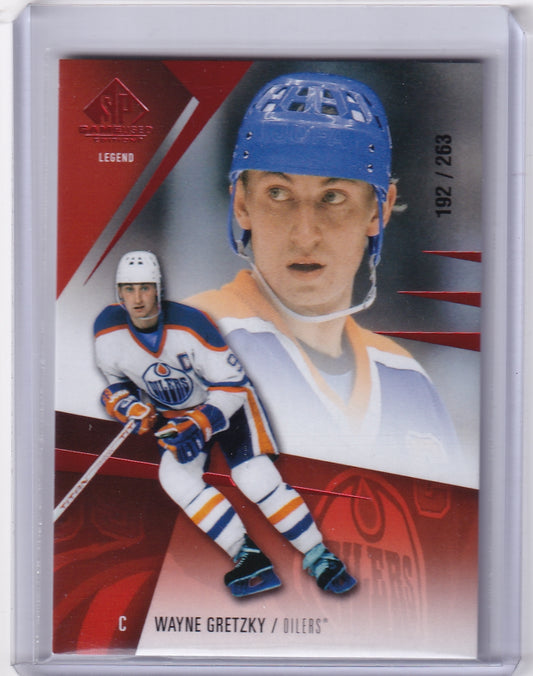 Wayne Gretzky Legends Red /263 #199 2023-24 Upper Deck SP Game Used Edmonton Oilers