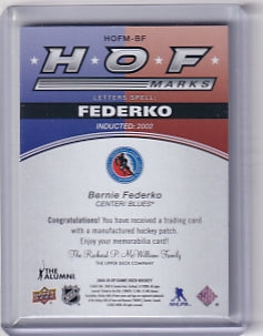 Bernie Federko HOF Marks 12/35 Card HOFM-BF 2024-25 Sp Game Used St. Louis Blues
