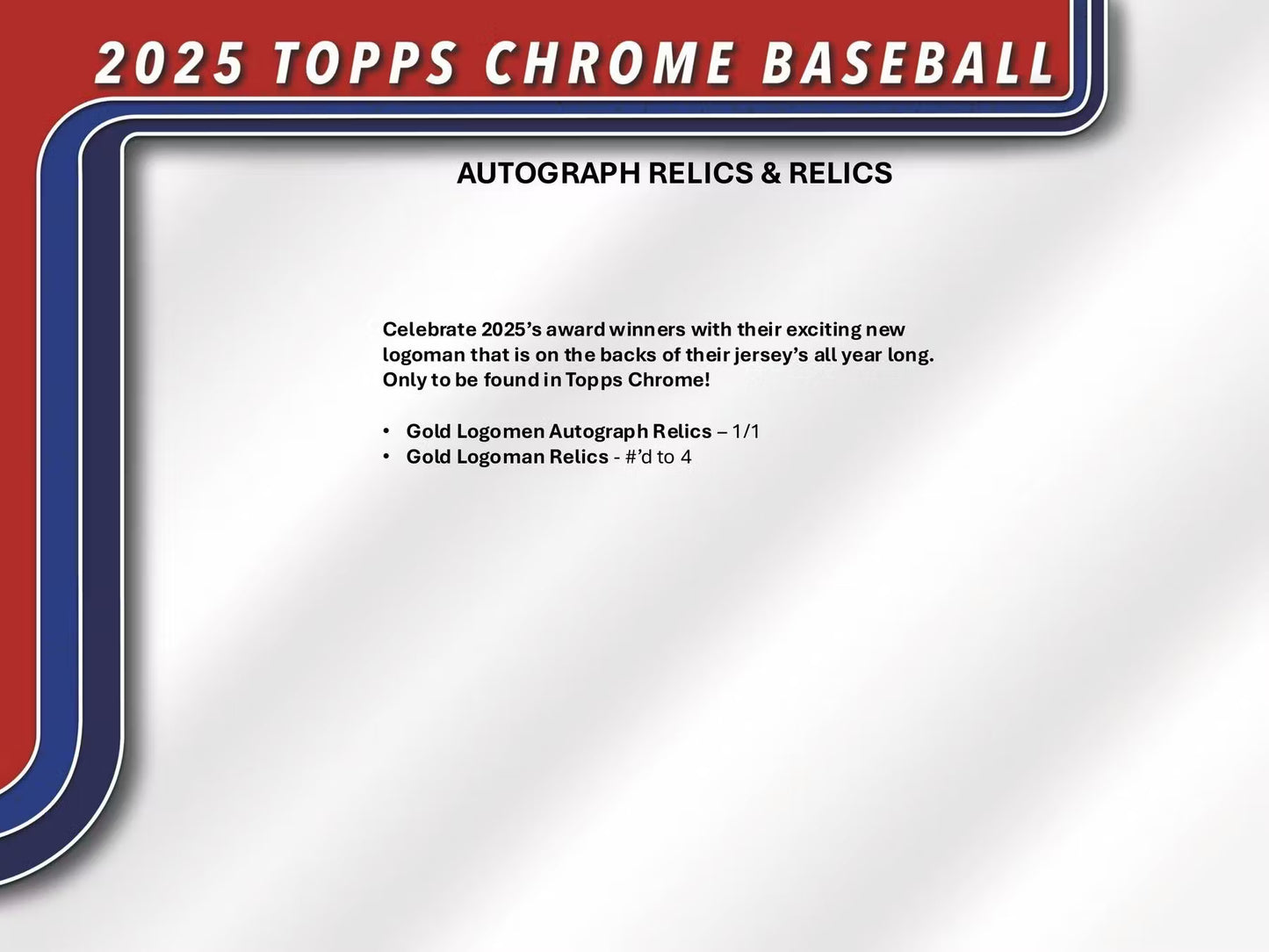 2025 TOPPS CHROME Baseball Hobby Box