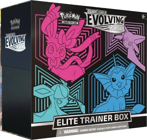 Pokémon EVOLVING SKIES - Glaceon/Vaporeon/Sylveon.Espeon - Sealed ETB Elite Trainer Box