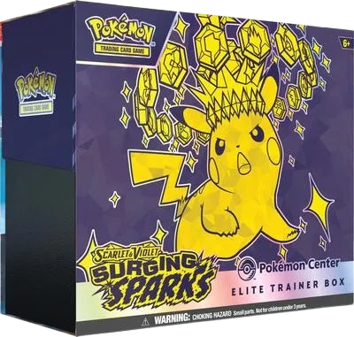 Pokémon Center SURGING SPARKS - Exclusive ETB Elite Trainer Box - Scarlet & Violet SV08