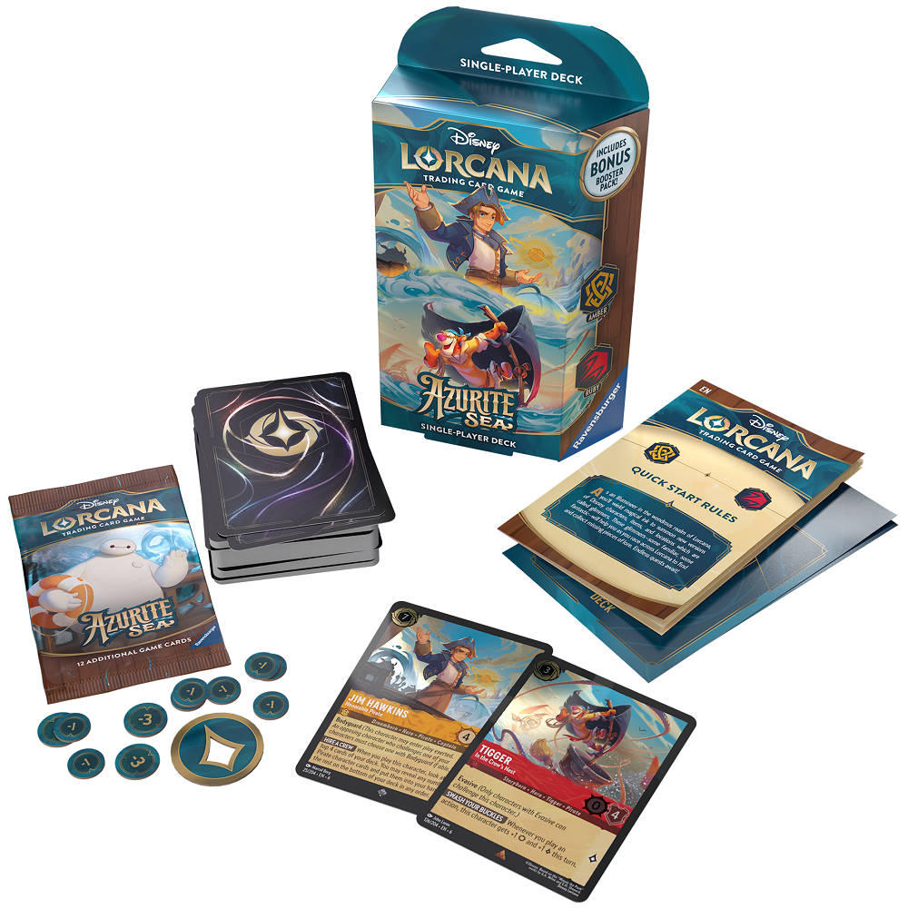 Disney Lorcana - AZURITE SEA - STARTER DECK DISPLAY - 8 Starter Decks