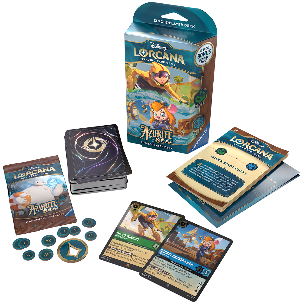 Disney Lorcana - AZURITE SEA - STARTER DECK DISPLAY - 8 Starter Decks
