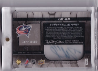 Rick Nash Black Lustrous Materials Jersey Auto 01/50 Card LM-RN 2009-10 Upper Deck Black Columbus Blue Jackets