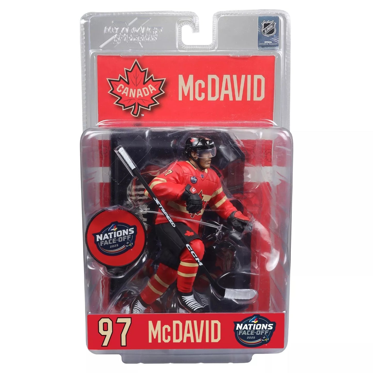 CONNOR MCDAVID Mcfarlane Figure TEAM CANADA 4 Nations Face-Off sealed