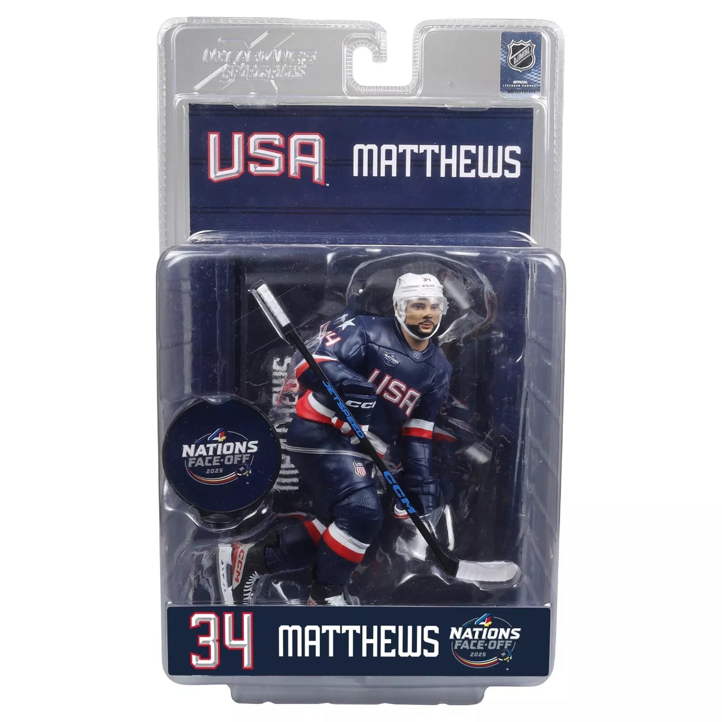 AUSTON MATTHEWS Mcfarlane Figure TEAM USA 4 Nations Face-Off sealed