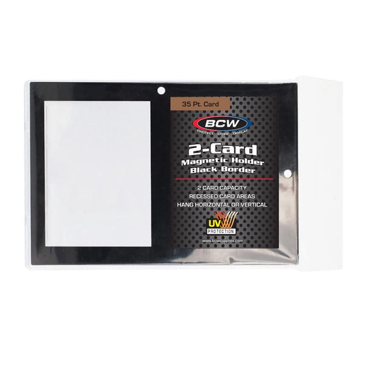 Magnetic 2-Card Holder - 35 PT. Black Border