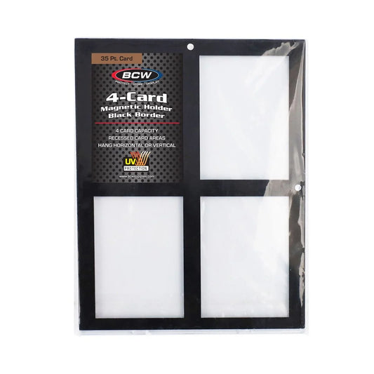 Magnetic 4-Card Recessed Holder - 35 PT. Black Border