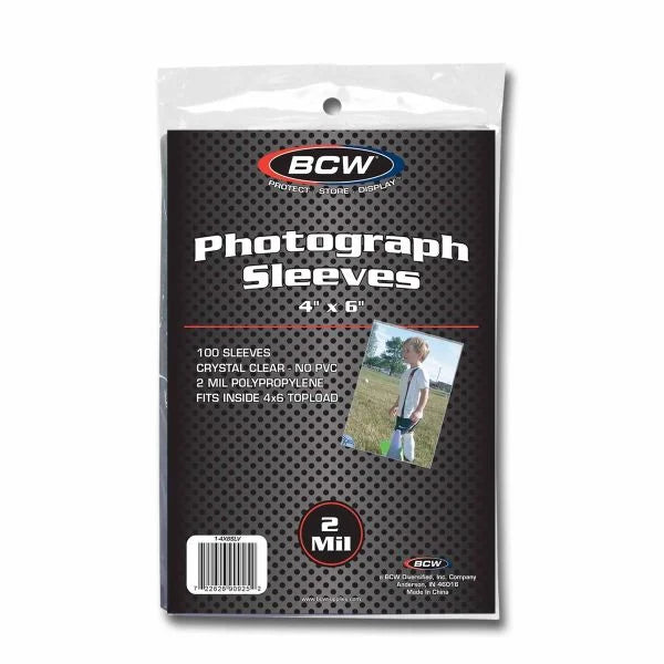 4x6 Photograph / Card Soft Sleeves 100 pack -(AKA Penny Sleeves) BCW