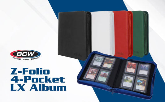 4-Pocket LX Top Loader Z-Folio Binder  - Pick your Color Toploader - BCW