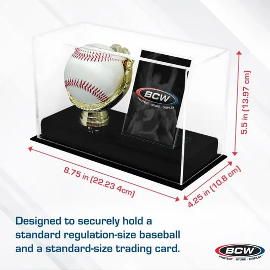 Acrylic Gold Glove Ball & Card Display