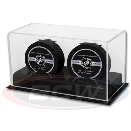 Double 2 Hockey Pucks Acrylic Display Case / Holder  - BCW