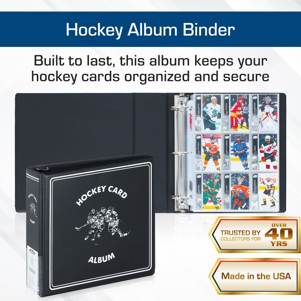 Card Binder 3 Inch Black Hockey Card Album  BCW