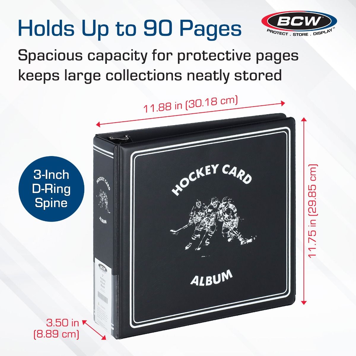 Card Binder 3 Inch Black Hockey Card Album  BCW