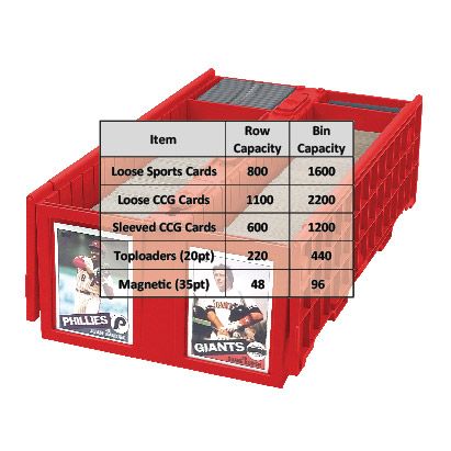 Collectible Card Bin 1600ct  RED - BCW - Storage