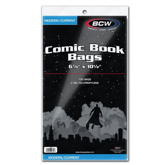 Current / Modern AGE Comic Book Bags / Sleeves BCW - (100 pack)