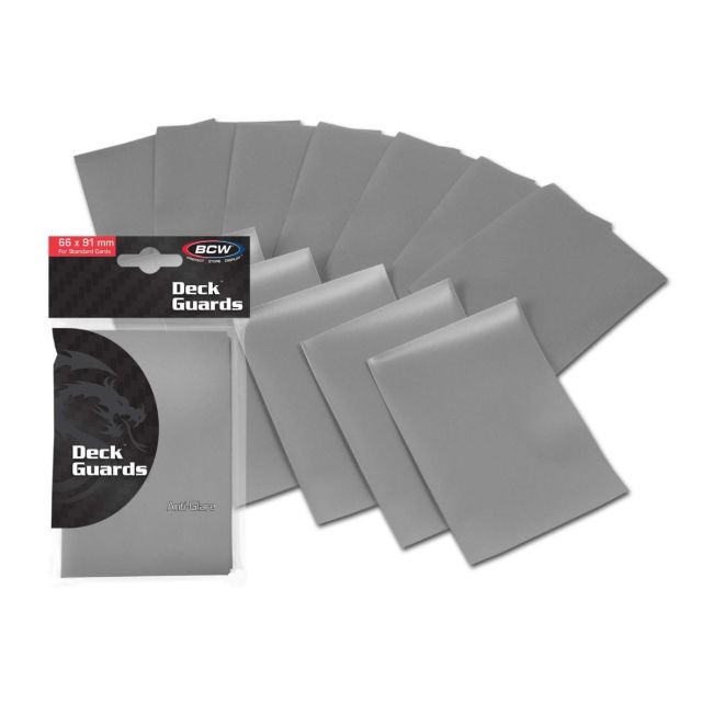 Box of 10 Packs - BCW Deck Guard Sleeves - Matte - Anti Glare - Grey