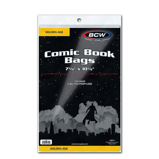 GOLDEN AGE Comic Book Bags / Sleeves BCW - (100 pack)