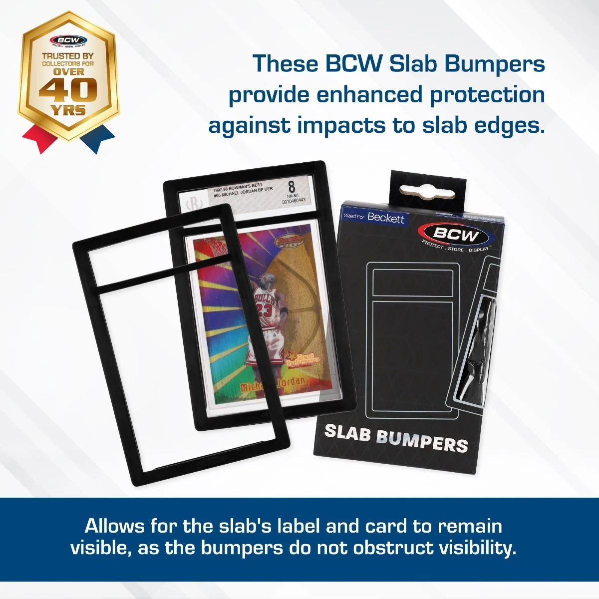 6 Pack of Slab Bumpers - BGS Beckett Card - Black - BCW