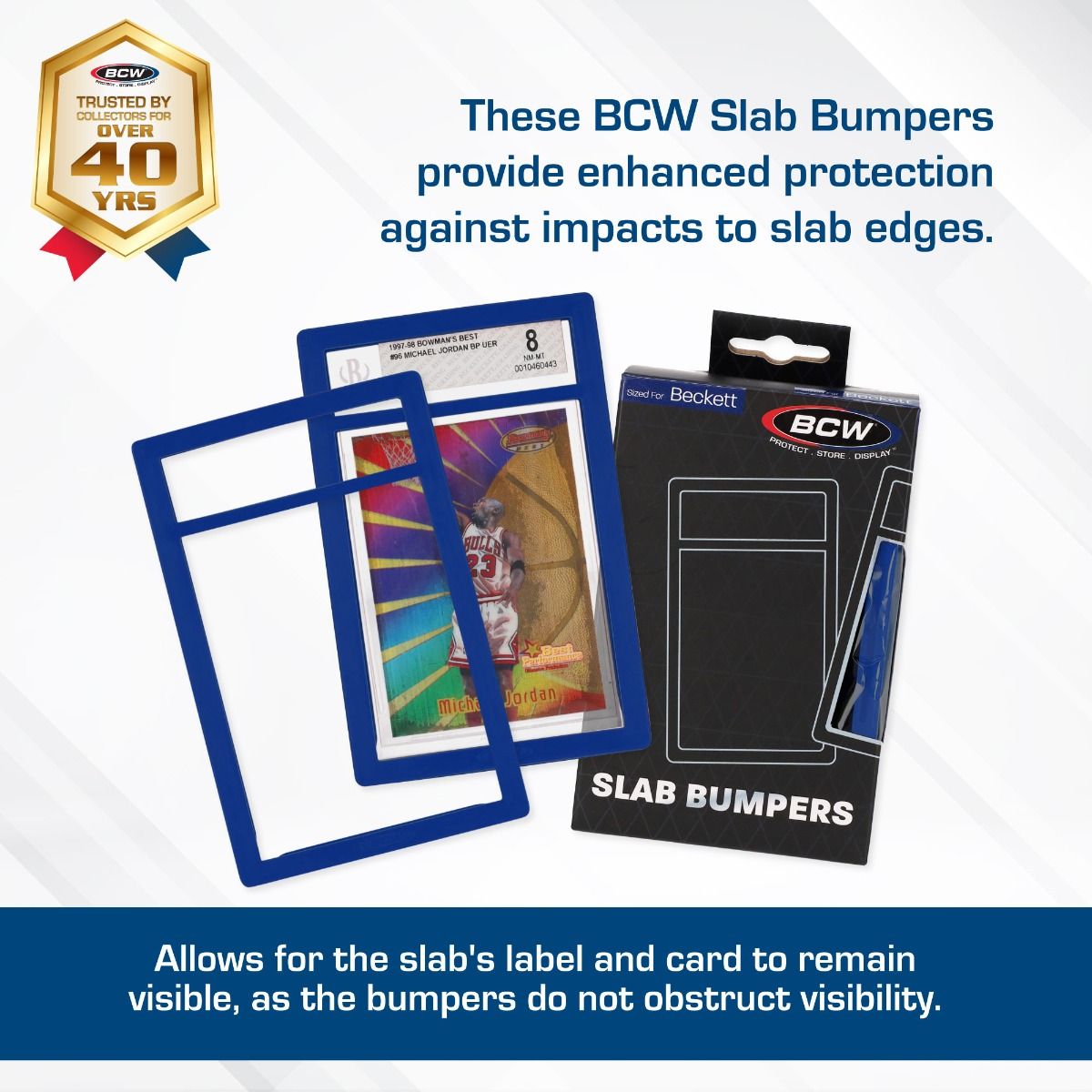 6 Pack of Slab Bumpers - BGS Beckett Card - Blue - BCW