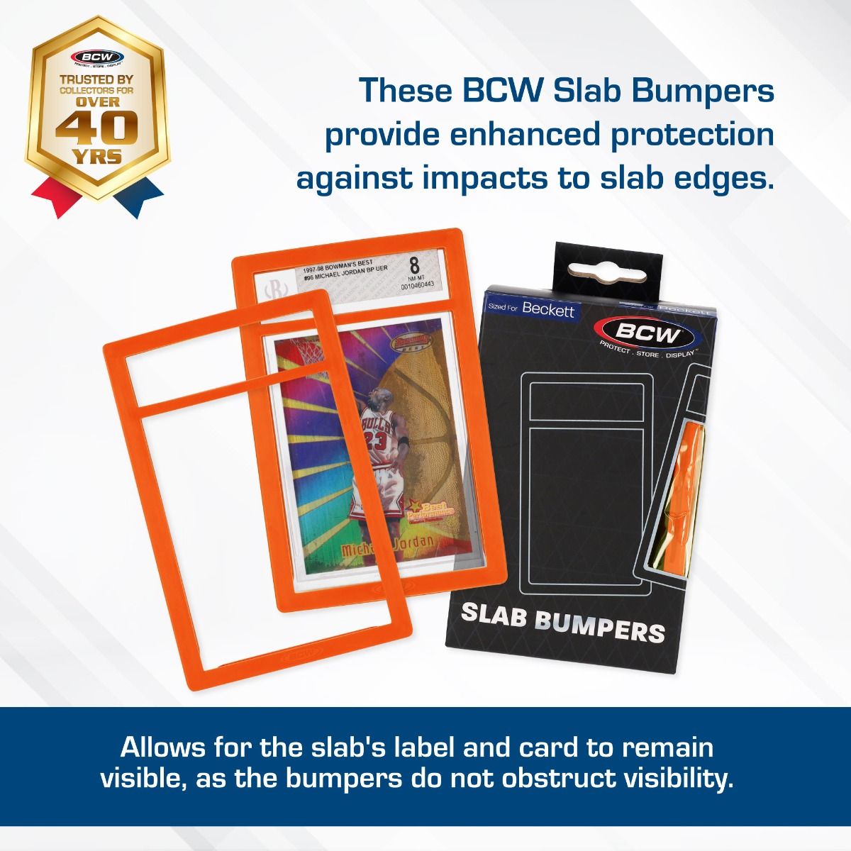 6 Pack of Slab Bumpers - BGS Beckett Card - Orange - BCW