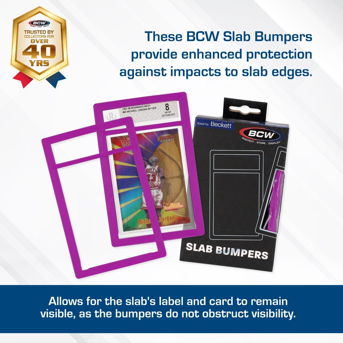 6 Pack of Slab Bumpers - BGS Beckett Card - Purple - BCW