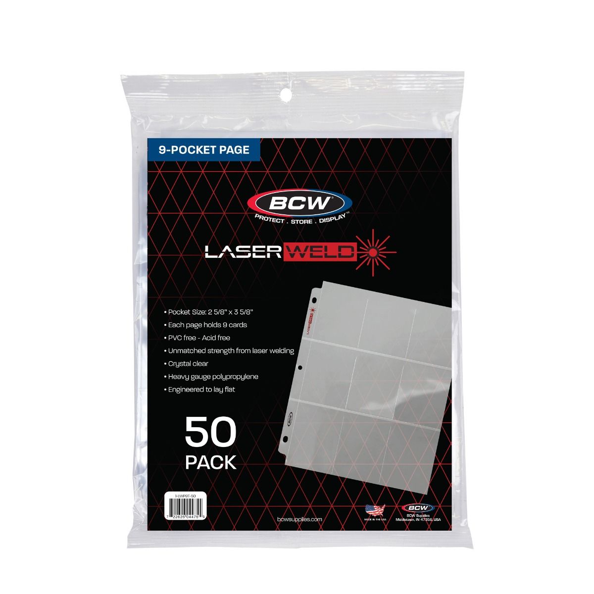 BCW LaserWeld® 9-Pocket Page - (50 CT. Pack)