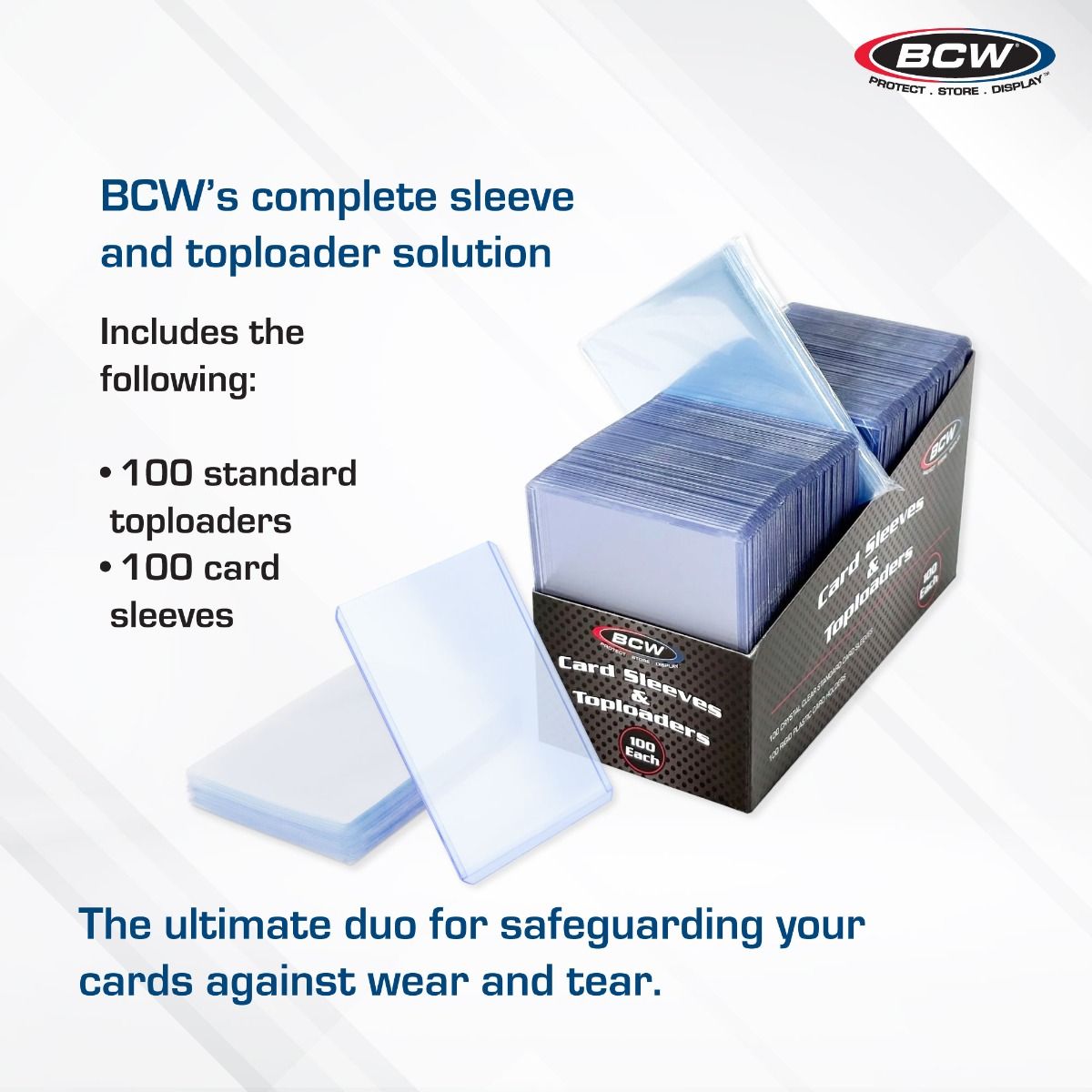BCW 100 Count Card Sleeve and Toploader Combo Pack