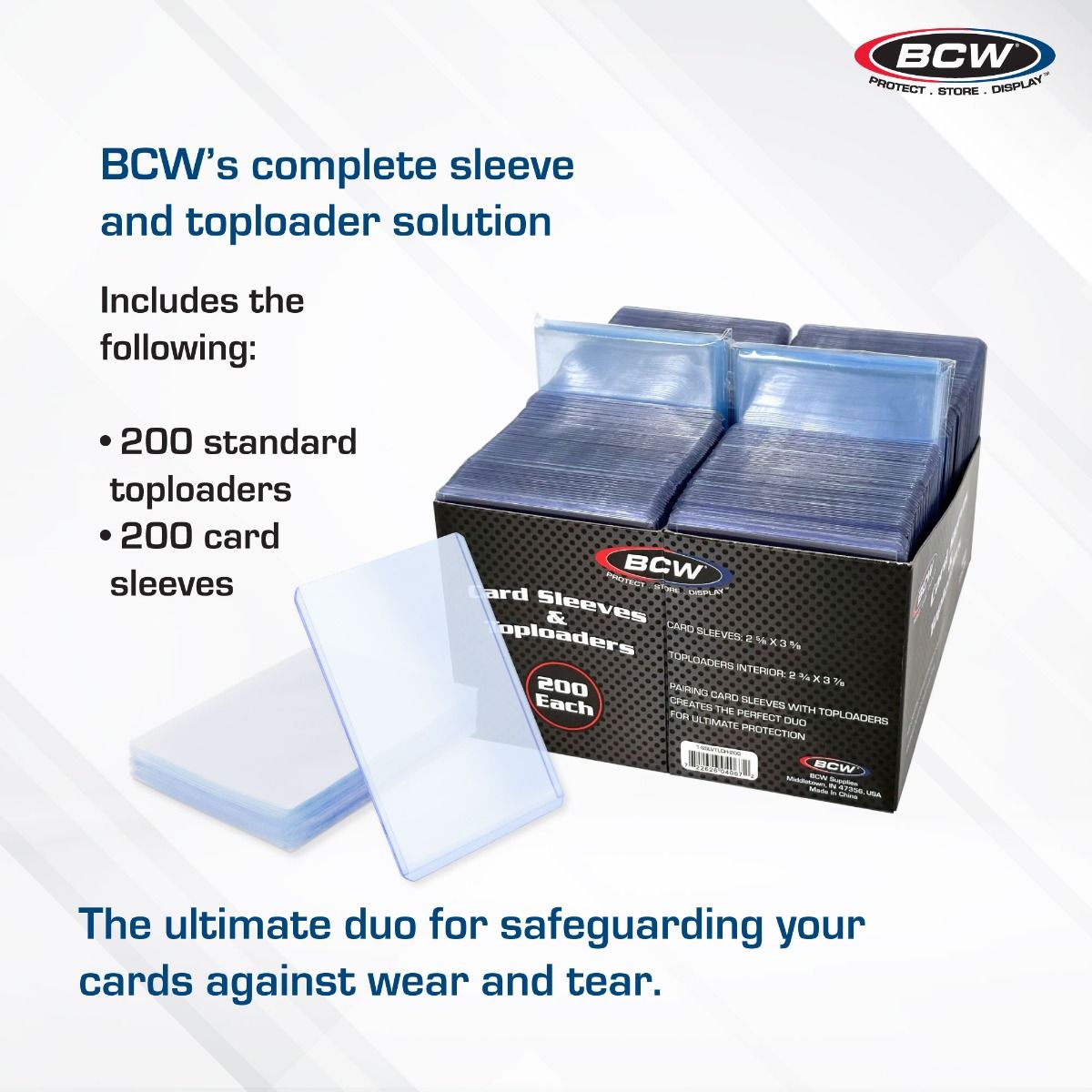 BCW 200 Count Card Sleeve and Toploader Combo Pack
