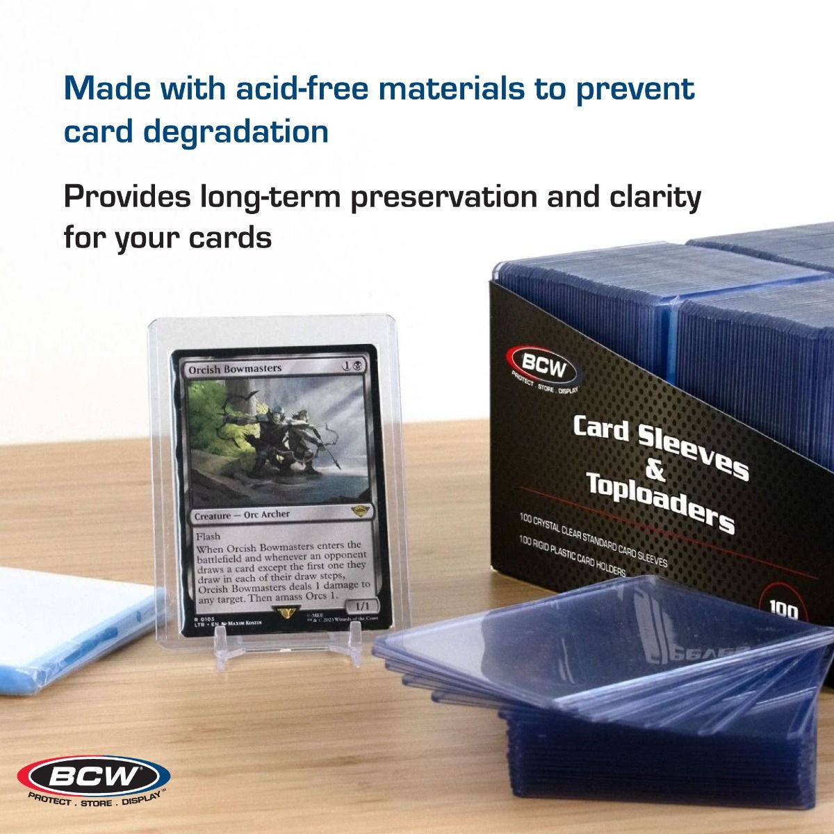 BCW 200 Count Card Sleeve and Toploader Combo Pack