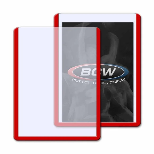 3x4  Standard Topload Card Holder - Red Border BCW Top Loader 35pt