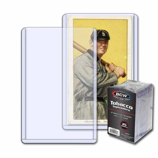 Tobacco Card Toploaders  -  BCW - 25 Pack