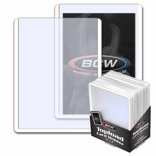 3x4  Standard Topload Card Holder - White Border BCW Top Loader 35pt