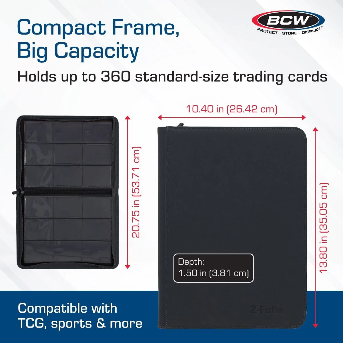 Z-Folio 9-Pocket LX Album - BCW Binder - Pick Your Color