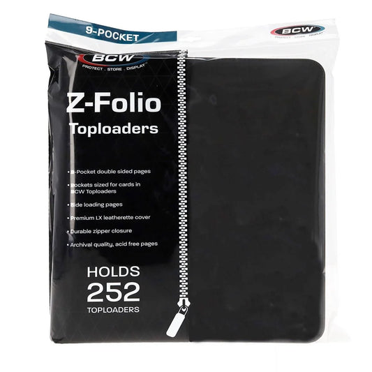 Z-Folio 9-Pocket LX Top Loader Binder  - Black Toploader