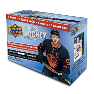 2021-22 Upper Deck Hockey Series 1 Mega Boxes with Bonus Team Triples Pack - Case of 20 Boxes