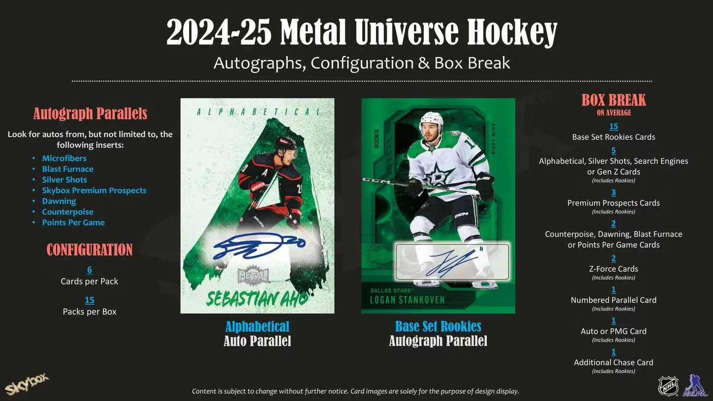 2024-25  SkyBox Metal Universe Hockey Hobby Box