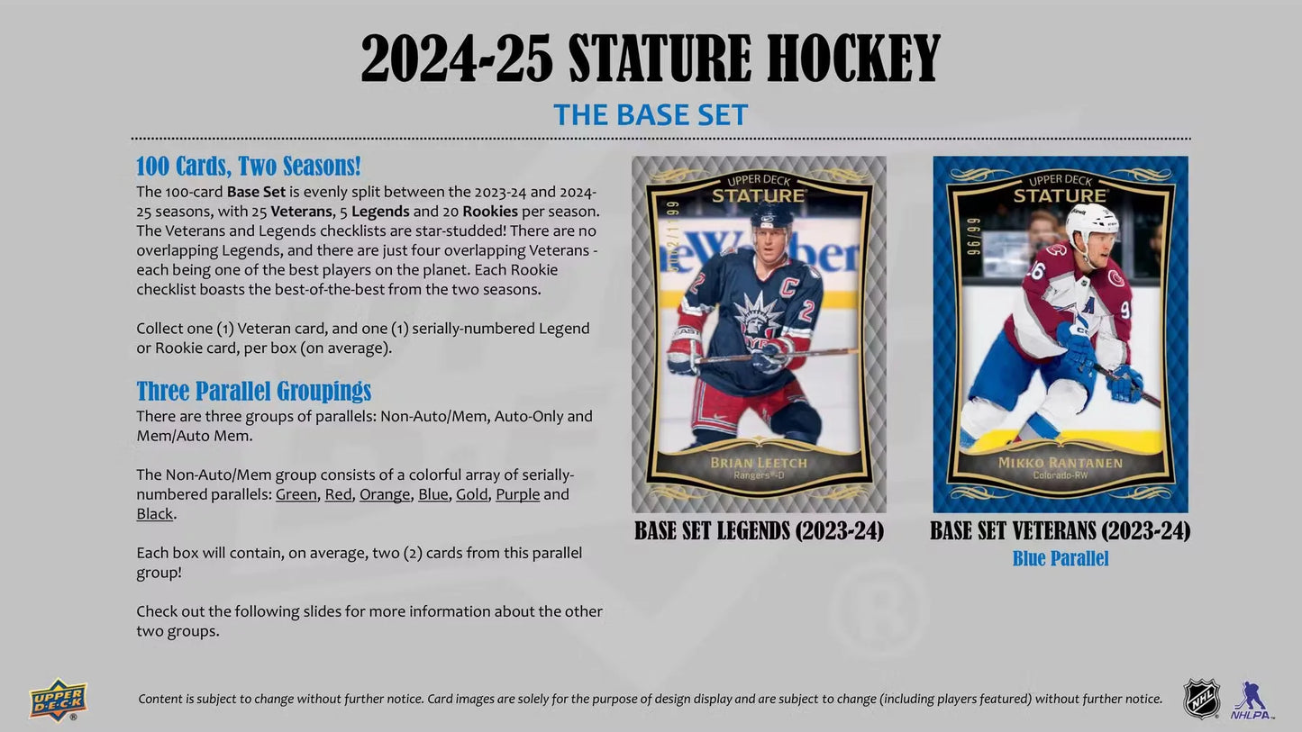 2023-24 / 2024-25 UD Stature Hockey Hobby Box - MSG for Pricing