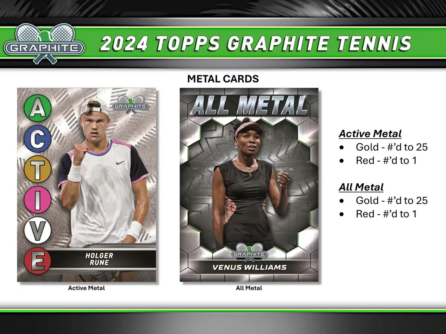 2024 Topps Graphite TENNIS Hobby Box - 2 Autos per Box
