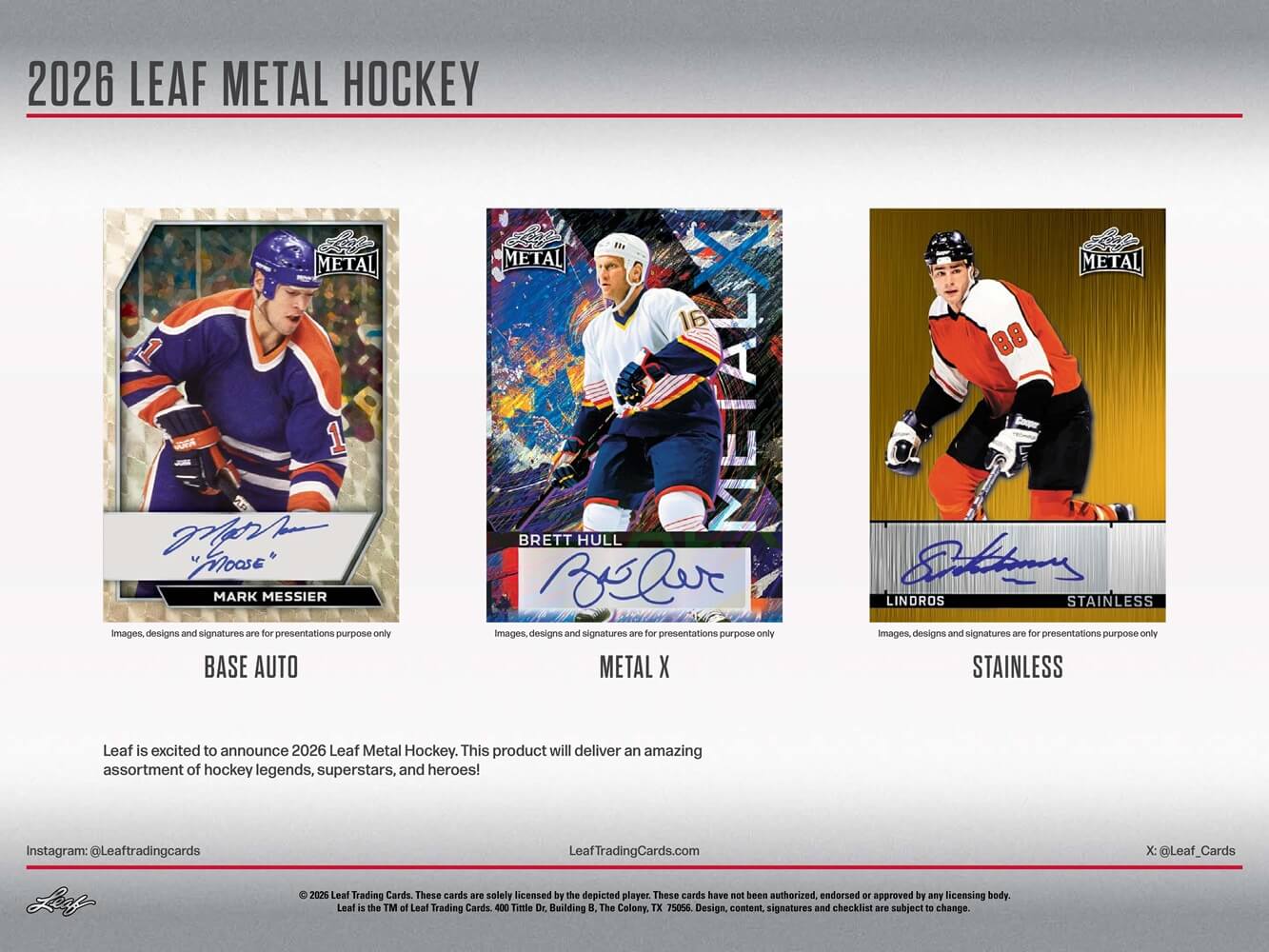 2026 Leaf Metal Legends Hockey Hobby Box