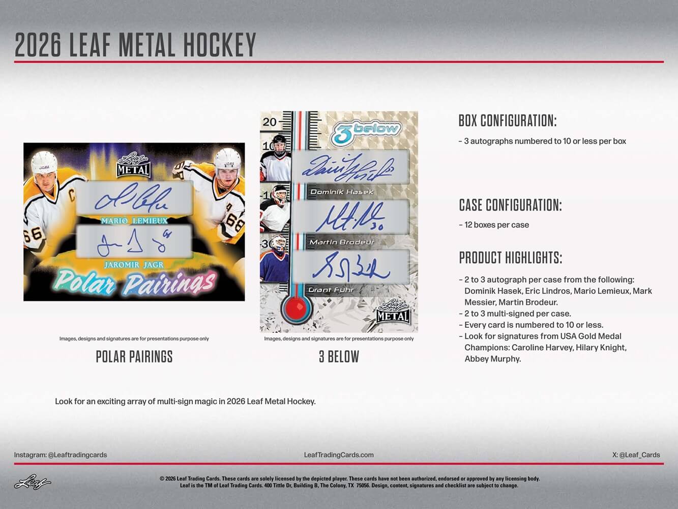 2026 Leaf Metal Legends Hockey Hobby Box