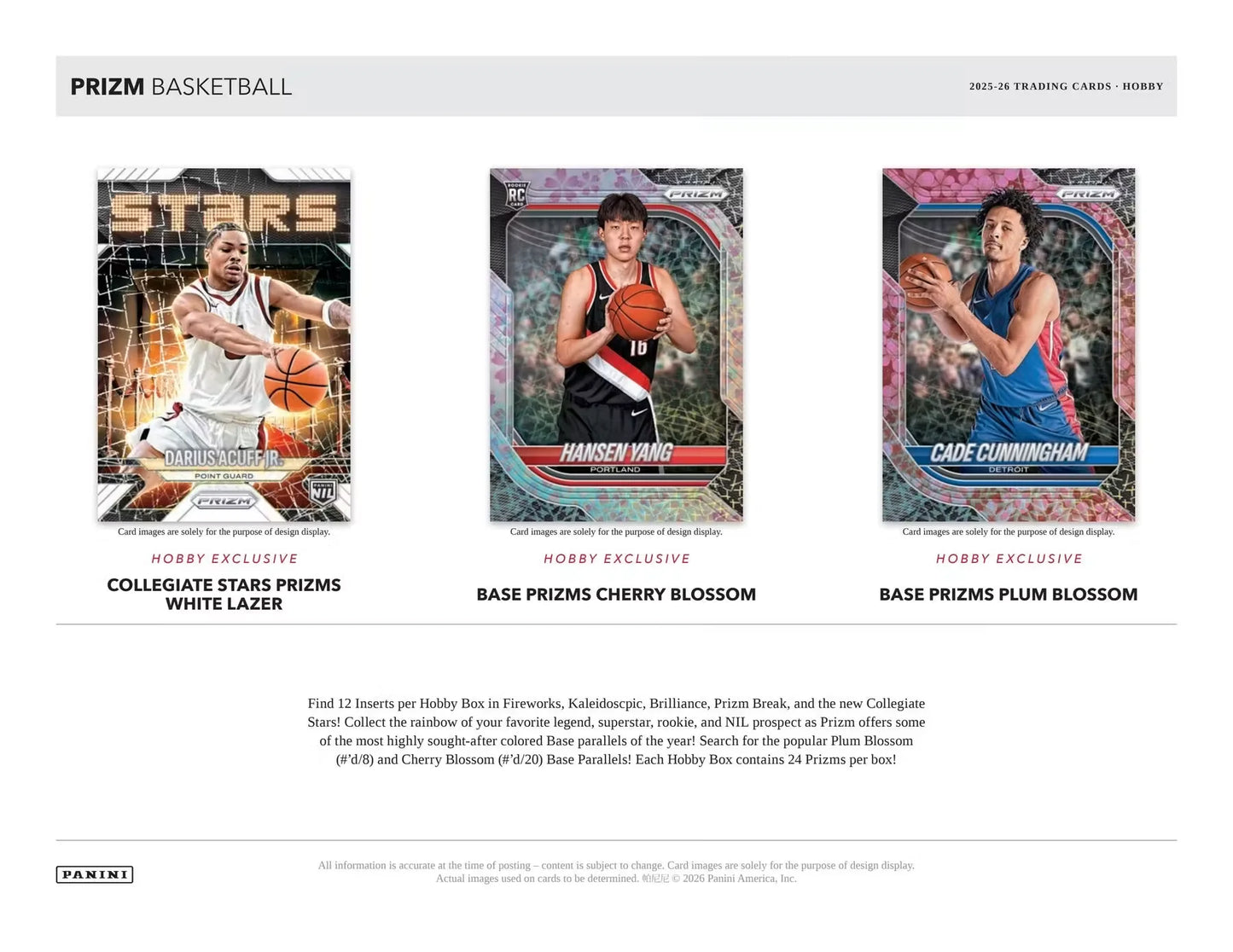 2025-26 Panini Prizm NBA Basketball Hobby Box