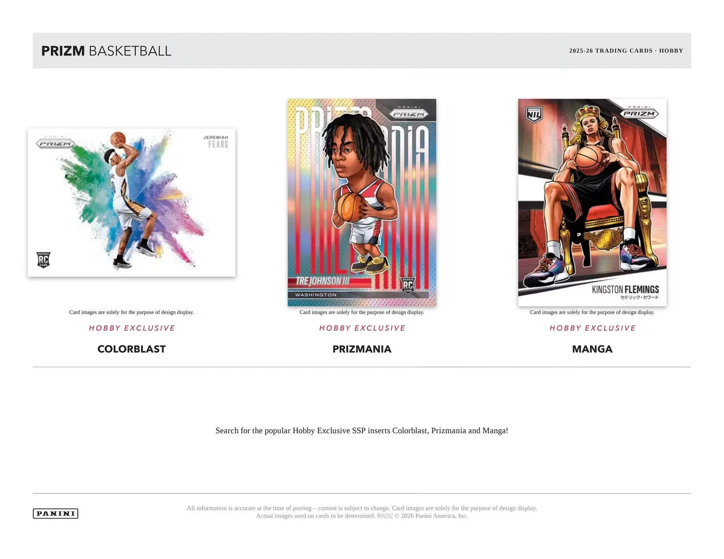 2025-26 Panini Prizm NBA Basketball Hobby Box