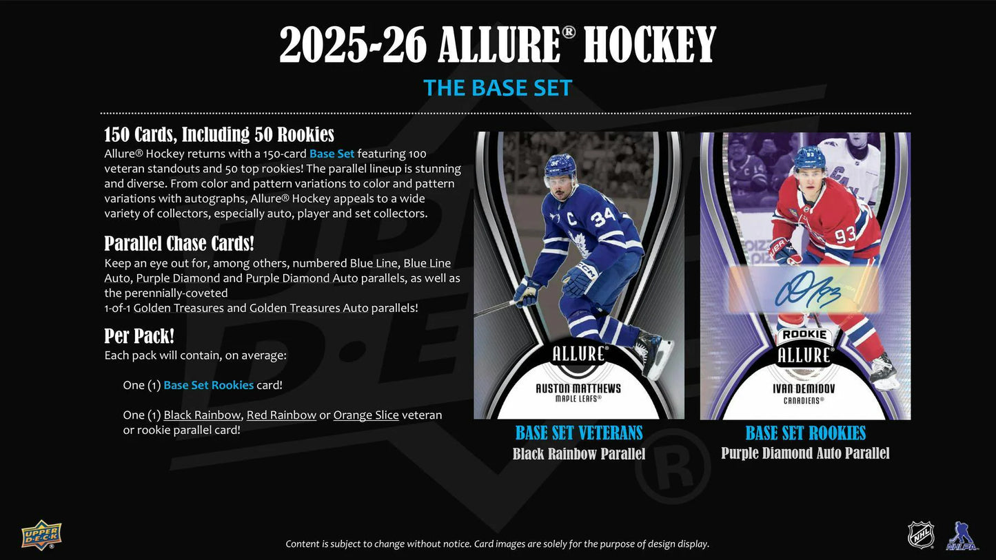 2025-26 UD Allure Hockey Hobby Inner Case (9 Hobby Boxes)