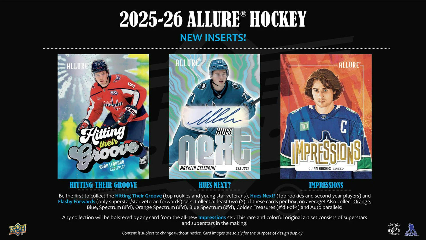 2025-26 UD Allure Hockey Hobby Inner Case (9 Hobby Boxes)