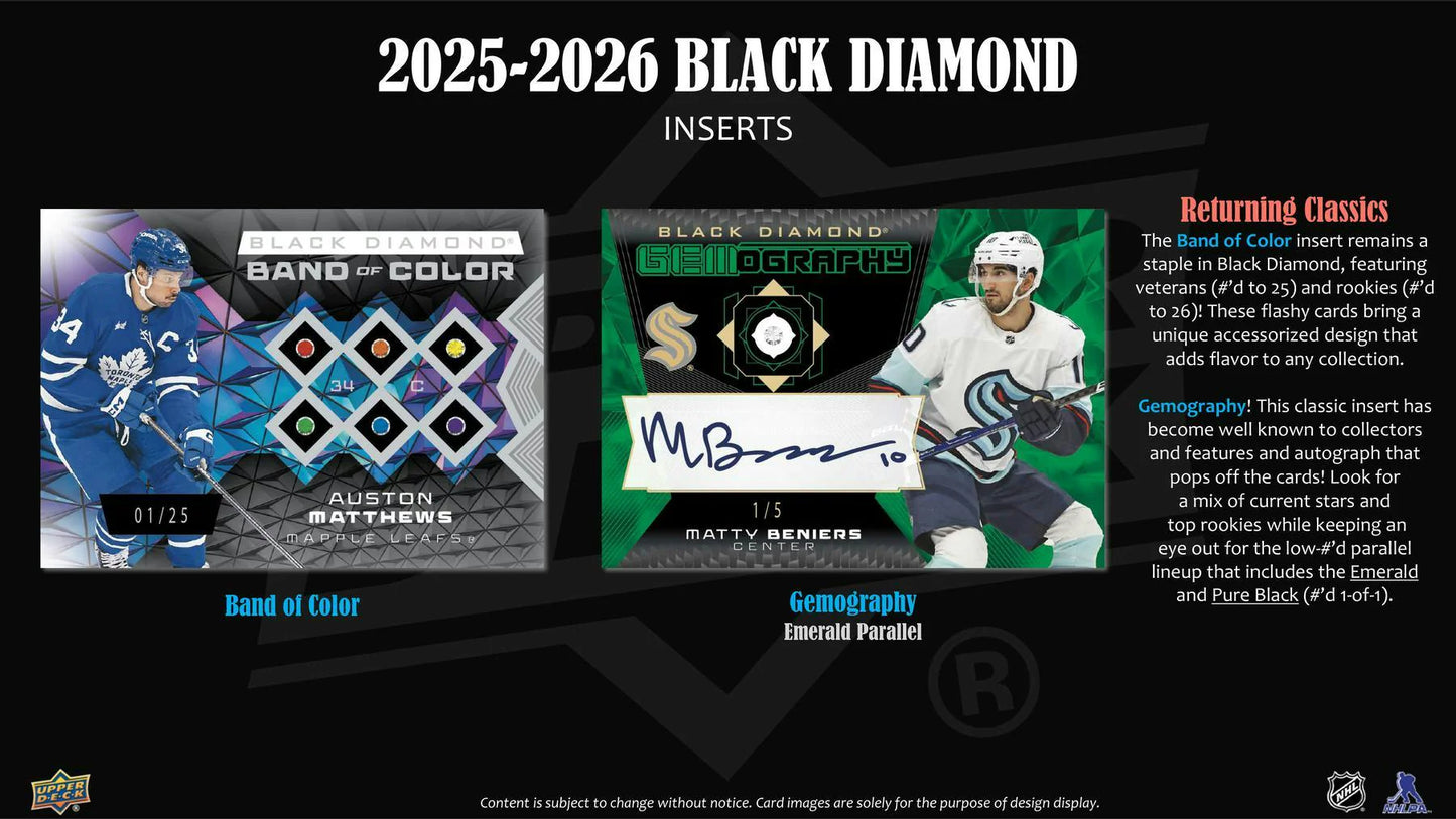 2025-26 UD Black Diamond Hockey Hobby Box