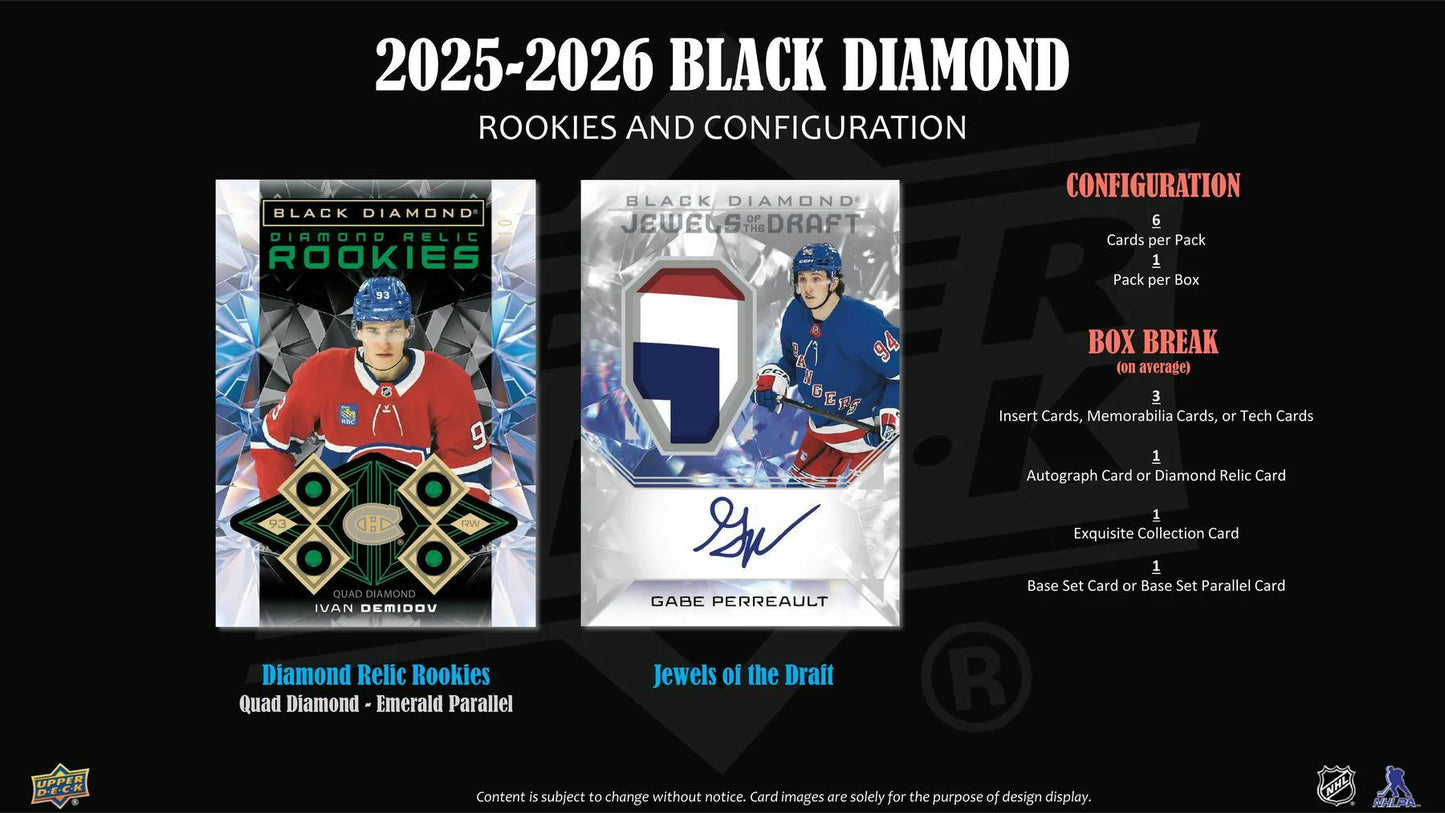 2025-26 UD Black Diamond Hockey Hobby Box