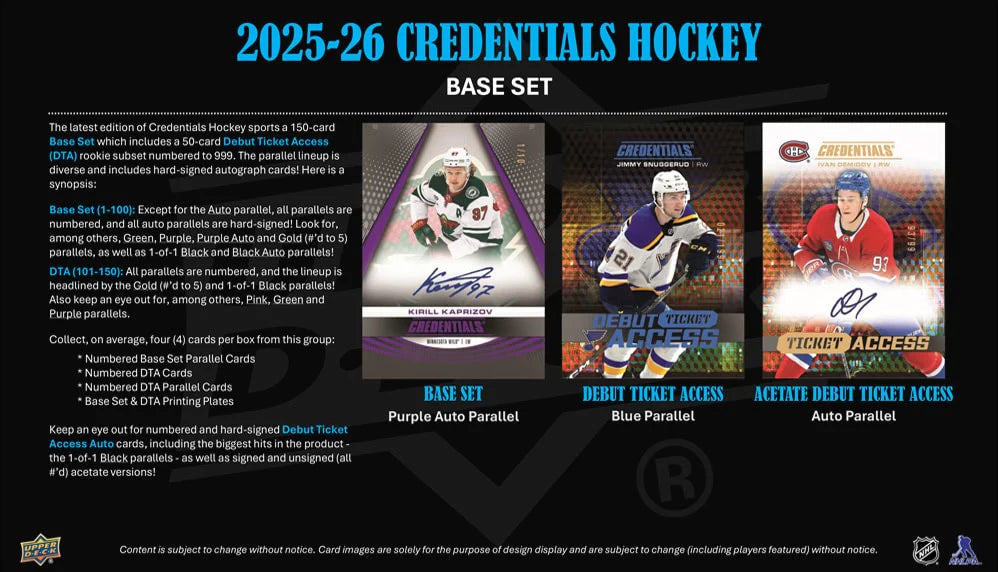 2025-26 UD Credentials Hockey Hobby Box